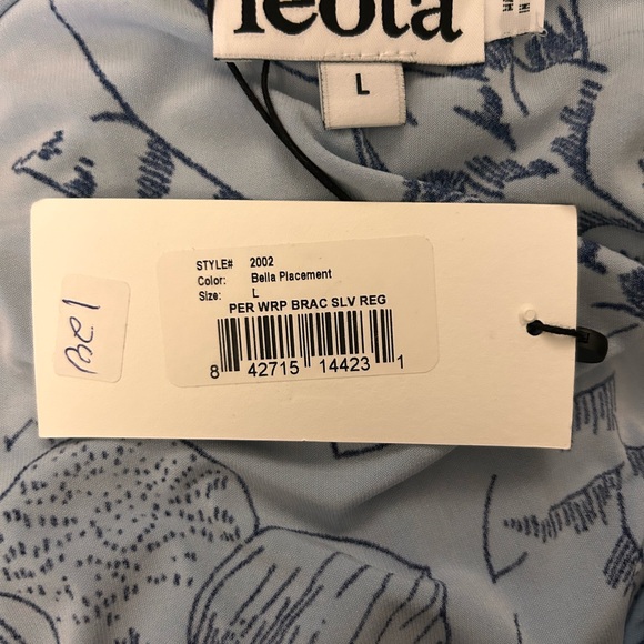 LEOTA New Perfect Wrap Dress Blue Bracelet Sleeve Large - Picture 10 of 12